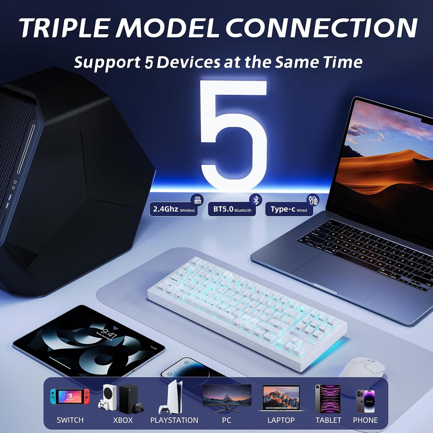 White Spider Wireless Mechanical Keyboard