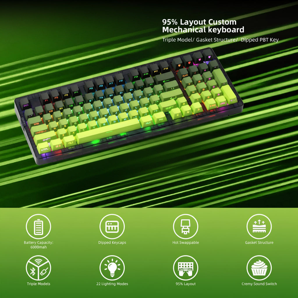 Green GT6 Wireless Mechanical Gaming Keyboard