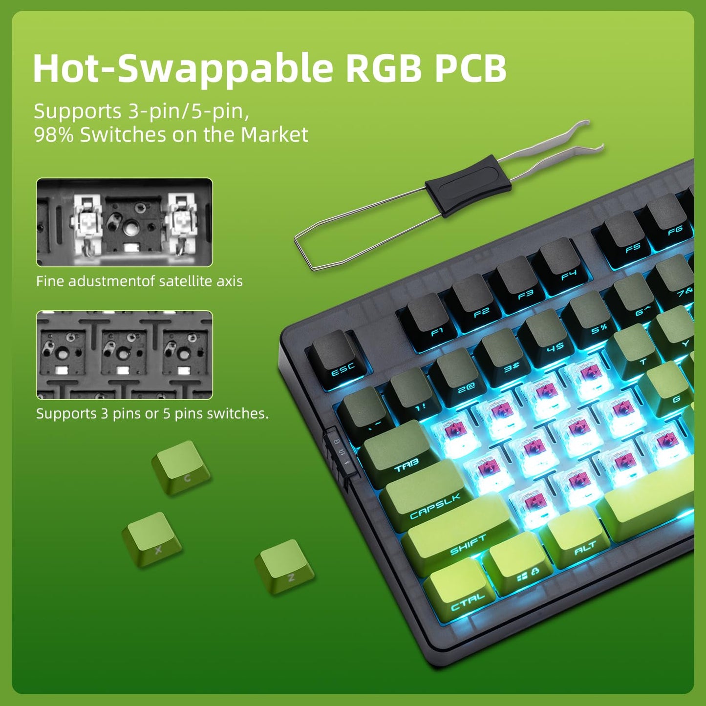 Green GT6 Wireless Mechanical Gaming Keyboard