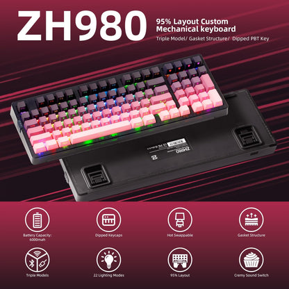 Rose Creamy Wireless Mechanical Keyboard