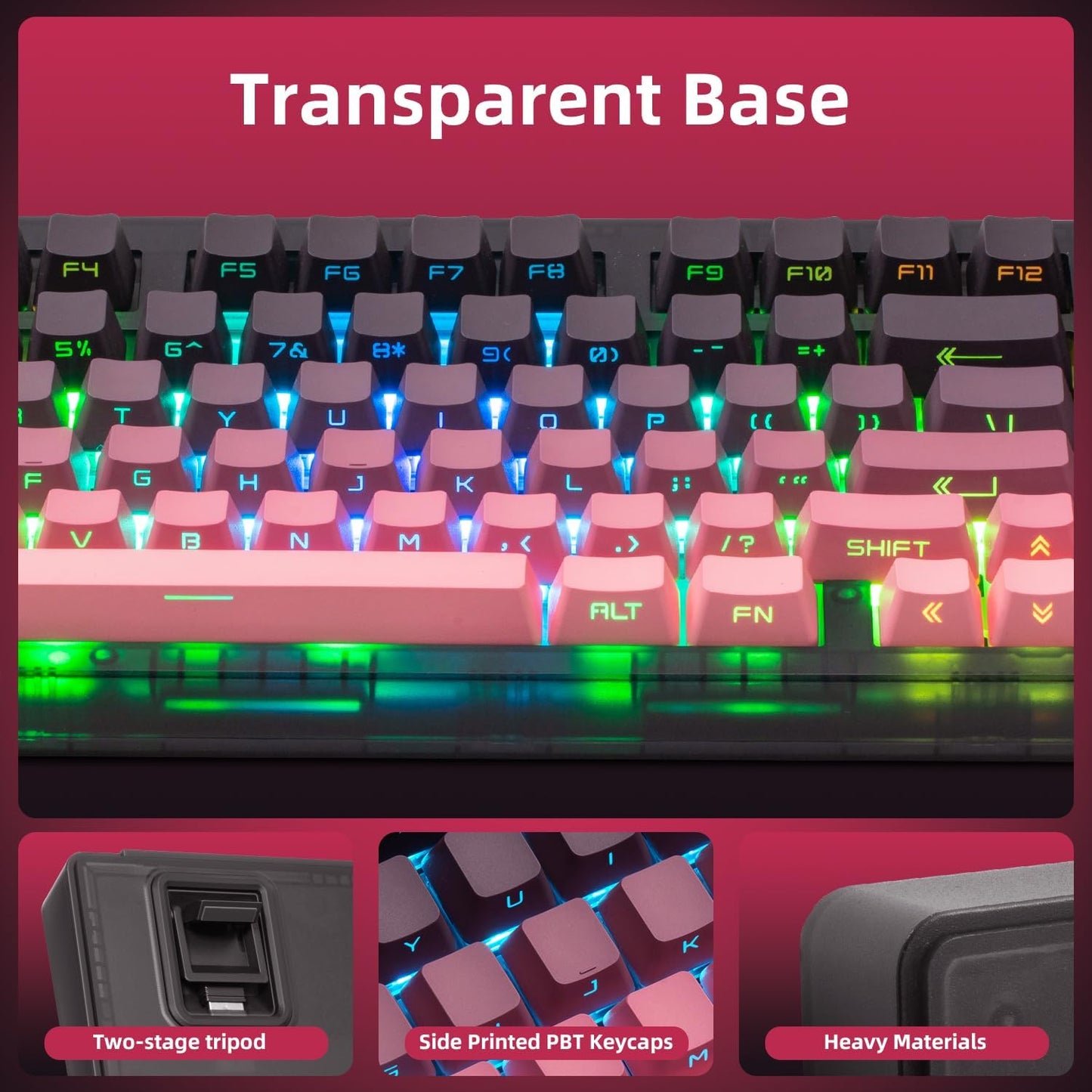 Rose Creamy Wireless Mechanical Keyboard