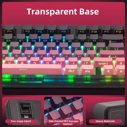 Rose Creamy Wireless Mechanical Keyboard
