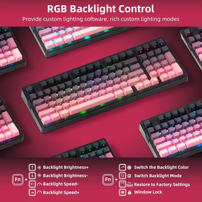 Rose Creamy Wireless Mechanical Keyboard
